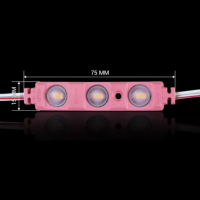 LED модуль BRT XG194 5630-3 led W 1,5Вт PINK 12В IP65 Рожевий з лінзою полусфера